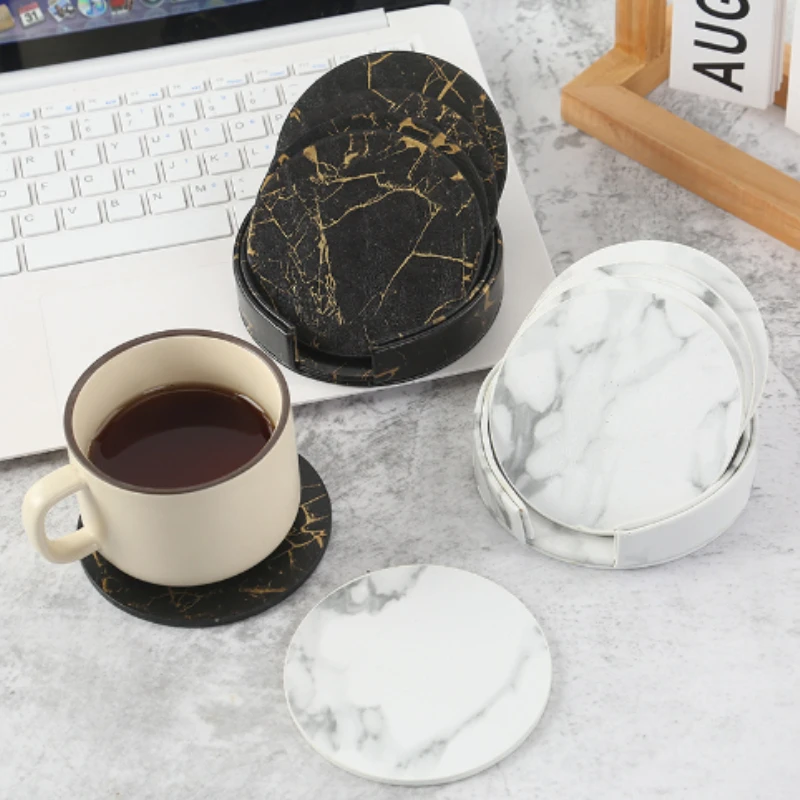Marble Coaster Set - Sottobicchiere in marmo da 6 pezzi