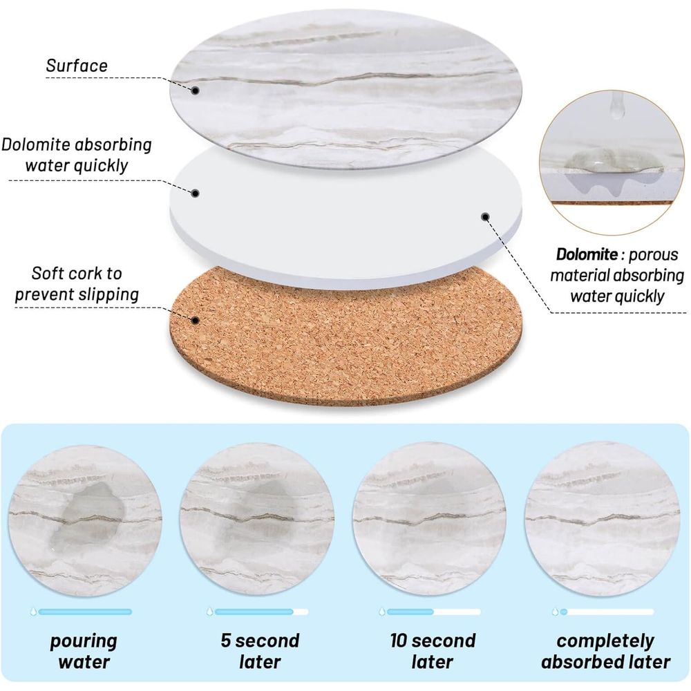 Set di 6 Sottobicchieri Assorb - Marble Coaster Set recensione e prezzo