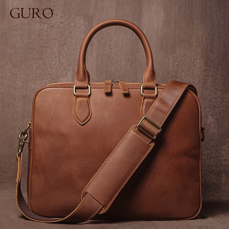 GURO Uomo Crazy Horse Valigett - Leather Briefcase recensione e prezzo
